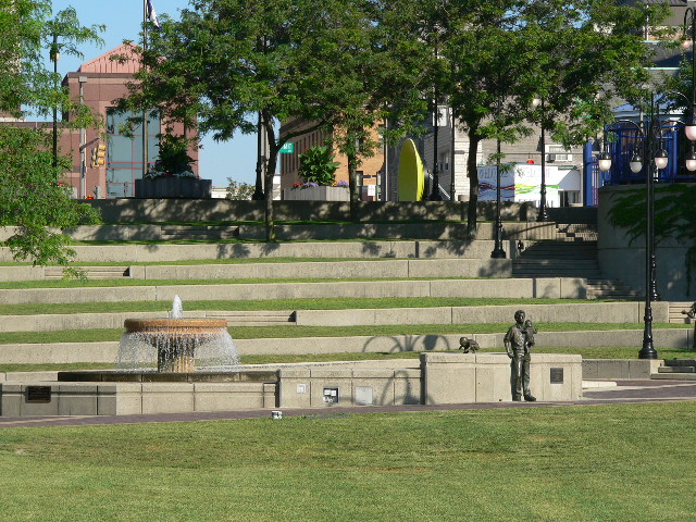 Outside view of grounds at Imagination Station downtown Toledo