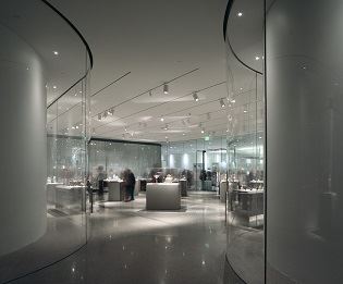 Inside the Glass Pavilion at the Toledo Museum of Art