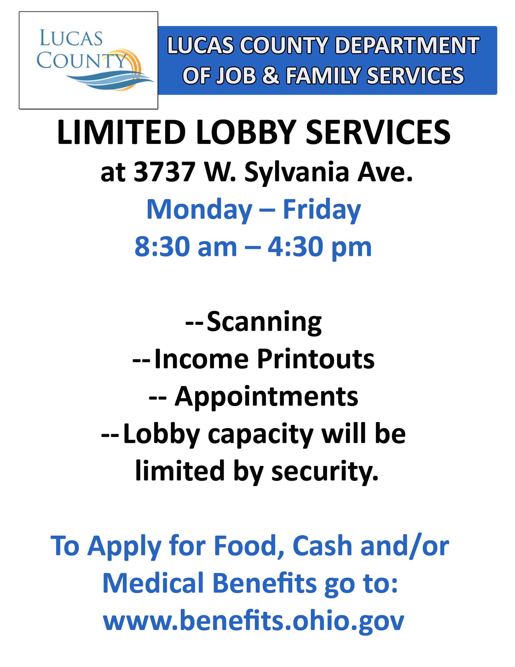 Limited Lobby Services Flyer